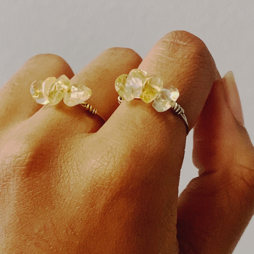 Elegant Citrine Wire-Wrapped Rings